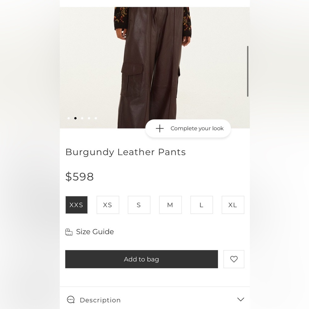 FARM Rio Burgundy Leather Pants - Picture 8 of 15